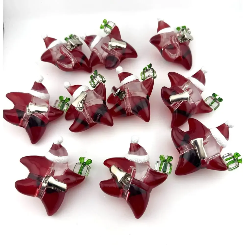 Star Santa 10 Novelty Set Branch Clip On To Christmas‎ Lights Indoor Outdoor